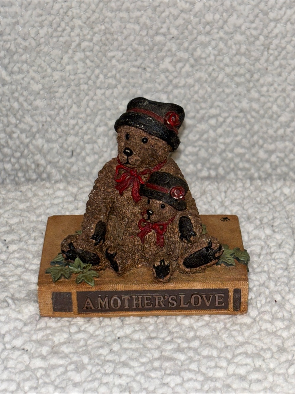 Boyd’s Bear Figurine "A Mother's Love" - Brown with Black & Red Accents
